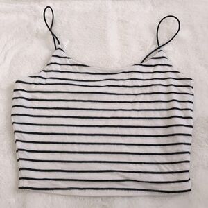 Garage Stripped Cropped Tank Top